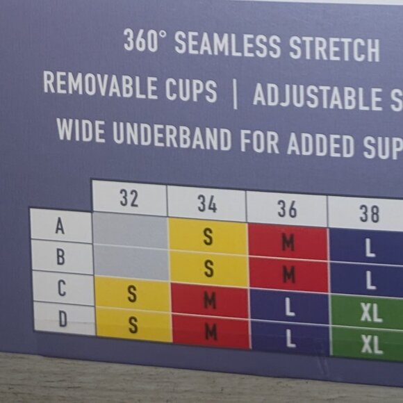 NEW Puma 2 Pack Seamless Sports Bra Square Neck Design Womens Size S - Picture 5 of 5